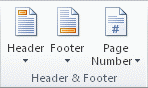 Office header and footer strip buttons